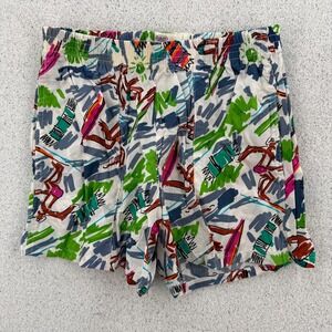 VTG Jams World Shorts Mens Medium Red Tropical Volleyball Surf Hawaii Cotton USA
